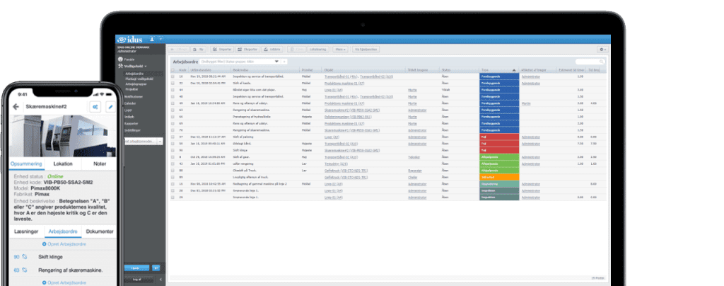 Idus Online Vedligeholdssystem enheder